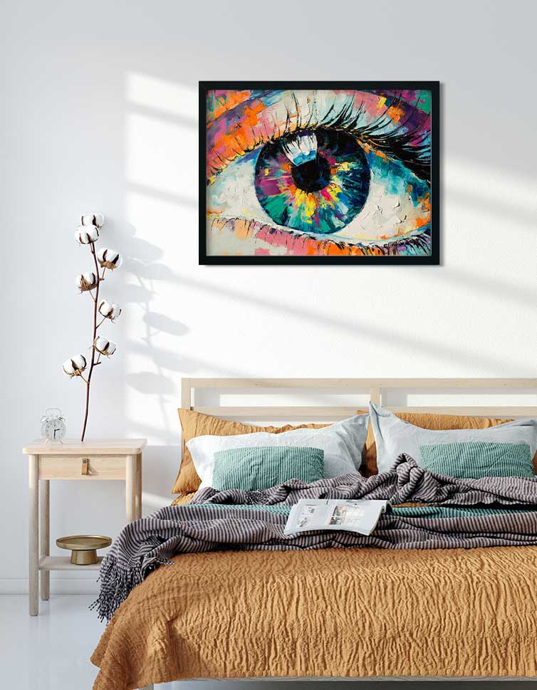 Beautiful Eyes Modern Design Painting 4 : 3 Horizontal Premium Wall Art Canvas by MeriDeewar