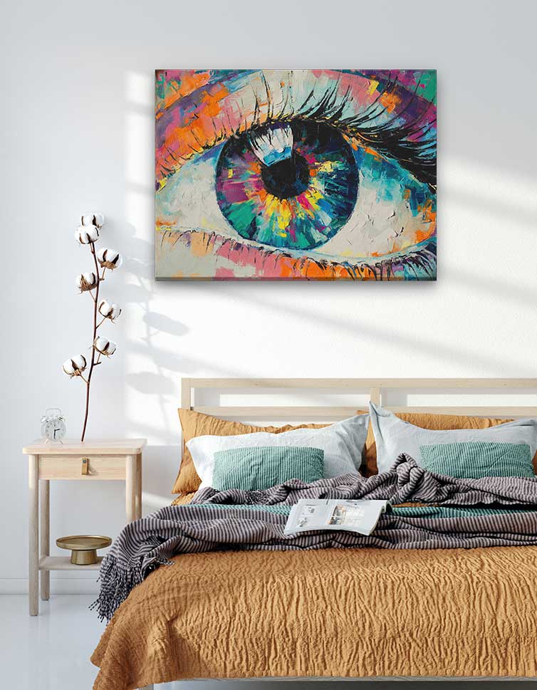 Beautiful Eyes Modern Design Painting 4 : 3 Horizontal Premium Wall Art Canvas by MeriDeewar