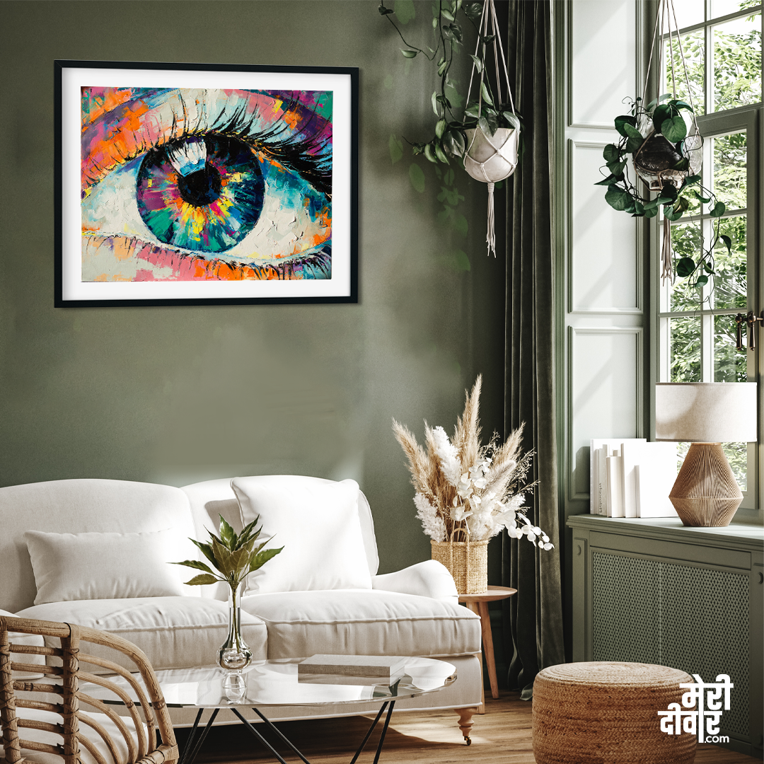 Beautiful Eyes Modern Design Wall Painting 4 : 3 Horizontal Premium Wall Art Canvas by MeriDeewar