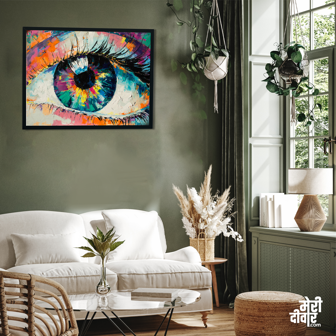 Beautiful Eyes Modern Design Wall Painting 4 : 3 Horizontal Premium Wall Art Canvas by MeriDeewar