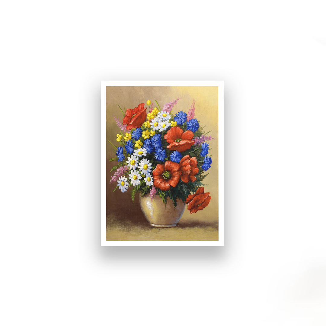 Beautiful Flower Vase Painting 3 : 4.2 Vertical Premium Wall Art Canvas by MeriDeewar