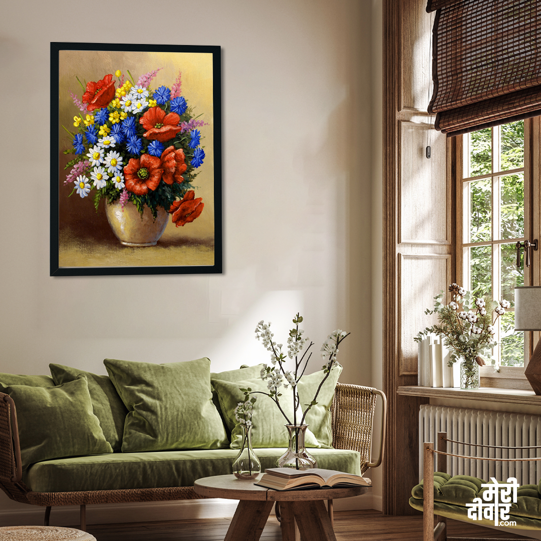 Beautiful Flower Vase Painting 3 : 4.2 Vertical Premium Wall Art Canvas by MeriDeewar