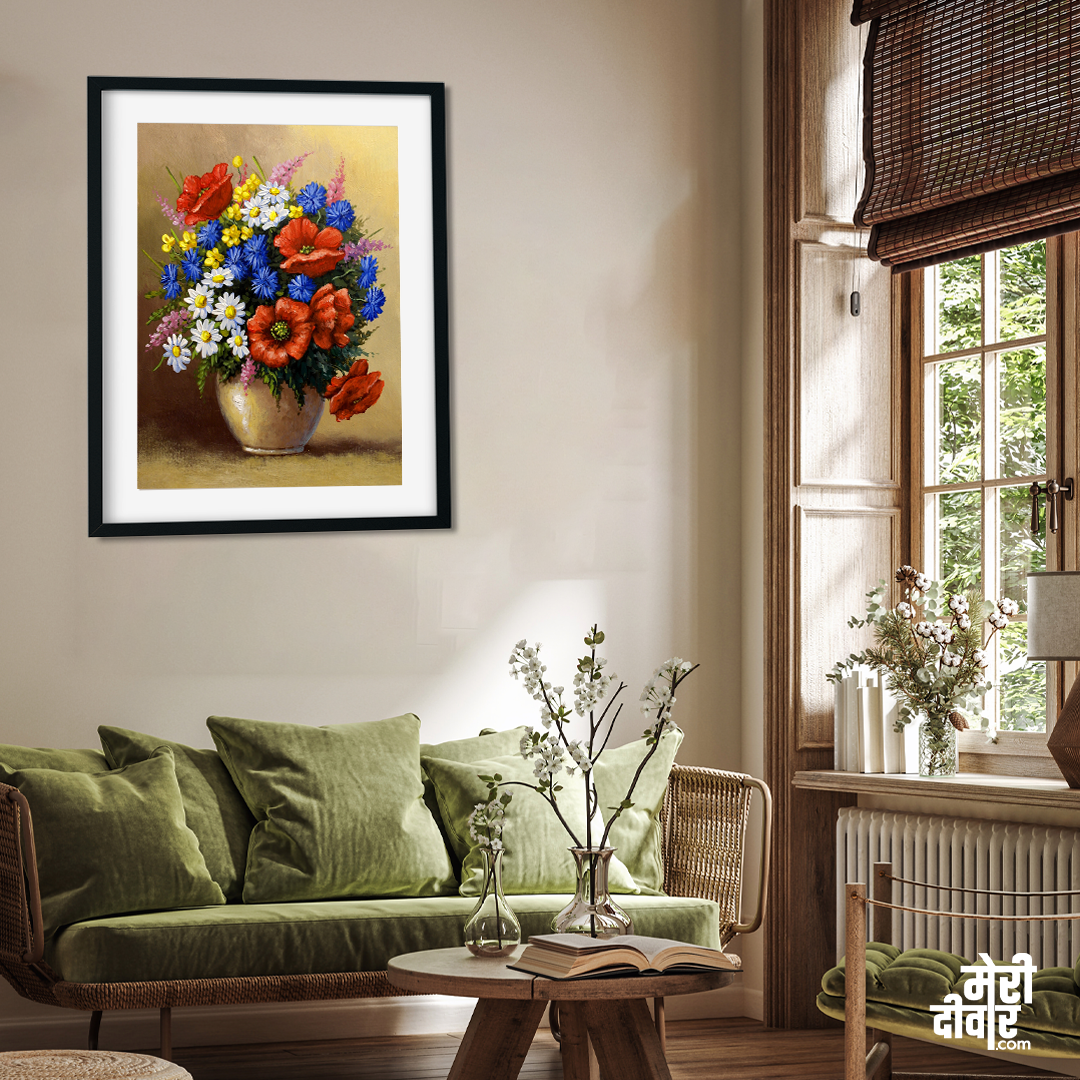 Beautiful Flower Vase Painting 3 : 4.2 Vertical Premium Wall Art Canvas by MeriDeewar