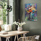 Beautiful Flower Vase Wall Painting 3 : 4 Vertical Premium Wall Art Canvas by MeriDeewar