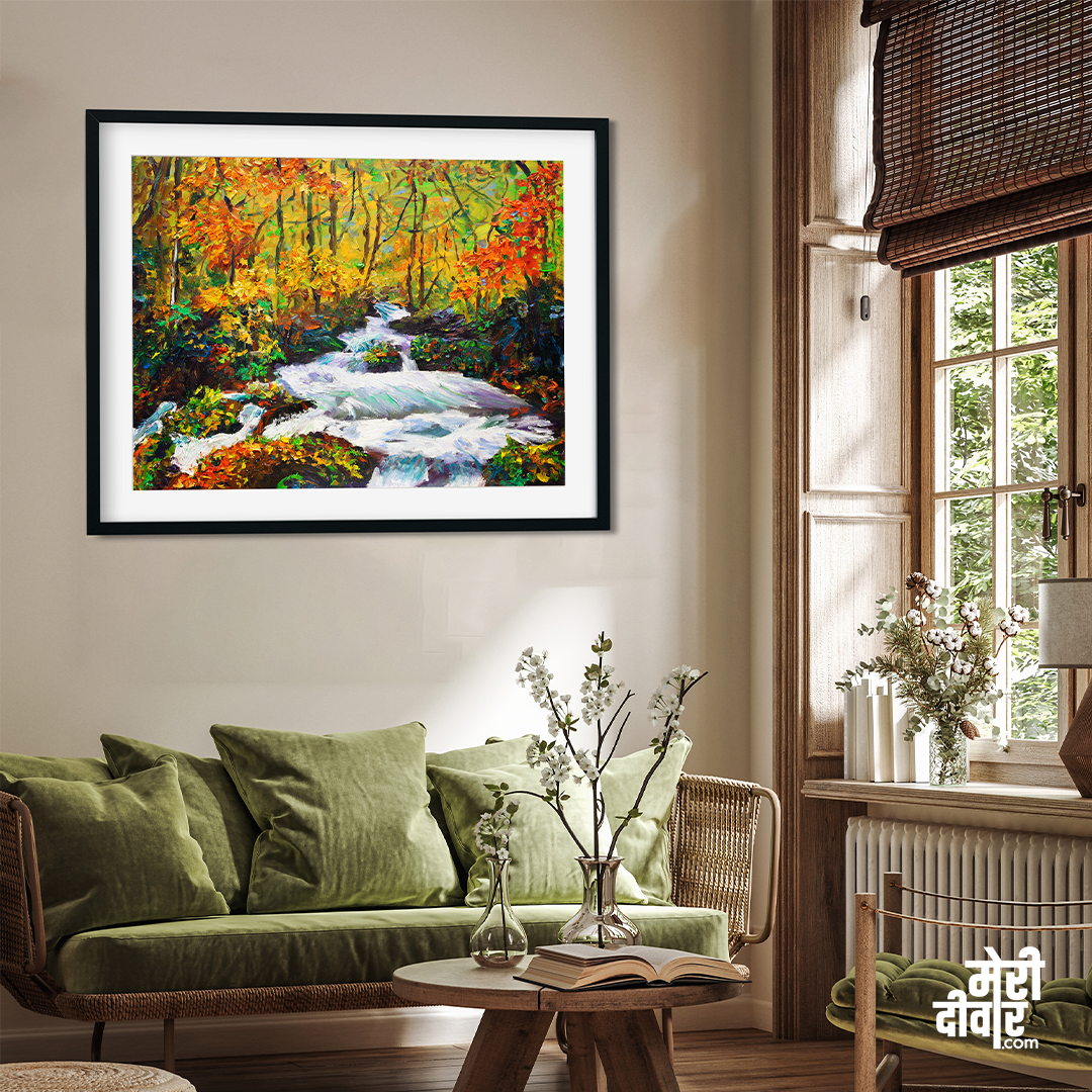 Beautiful Nature Painting 2 : 1 Horizontal Premium Wall Art Canvas by MeriDeewar