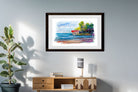Beautiful Ocean Landscape Painting-Meri Deewar 3 : 2 Horizontal Premium Wall Art Canvas by MeriDeewar
