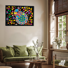 Beautiful Peacock Madhubani Wall Painting 3 : 2 Horizontal Premium Wall Art Canvas by MeriDeewar