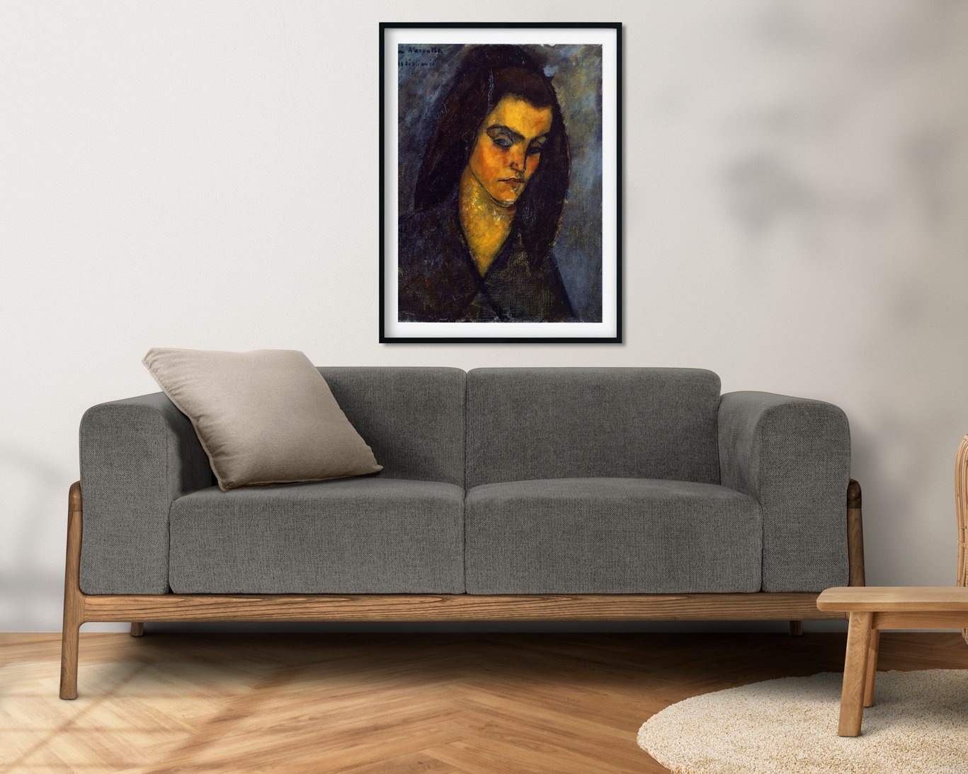 Beggar woman Painting-Meri Deewar 4 X 5.5 Vertical Premium Wall Art Canvas by MeriDeewar