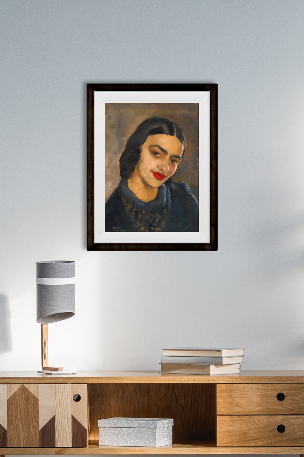Behind The Canvas Self Portrait Painting - Meri Deewar 2 : 3 Vertical Premium Wall Art Canvas by MeriDeewar