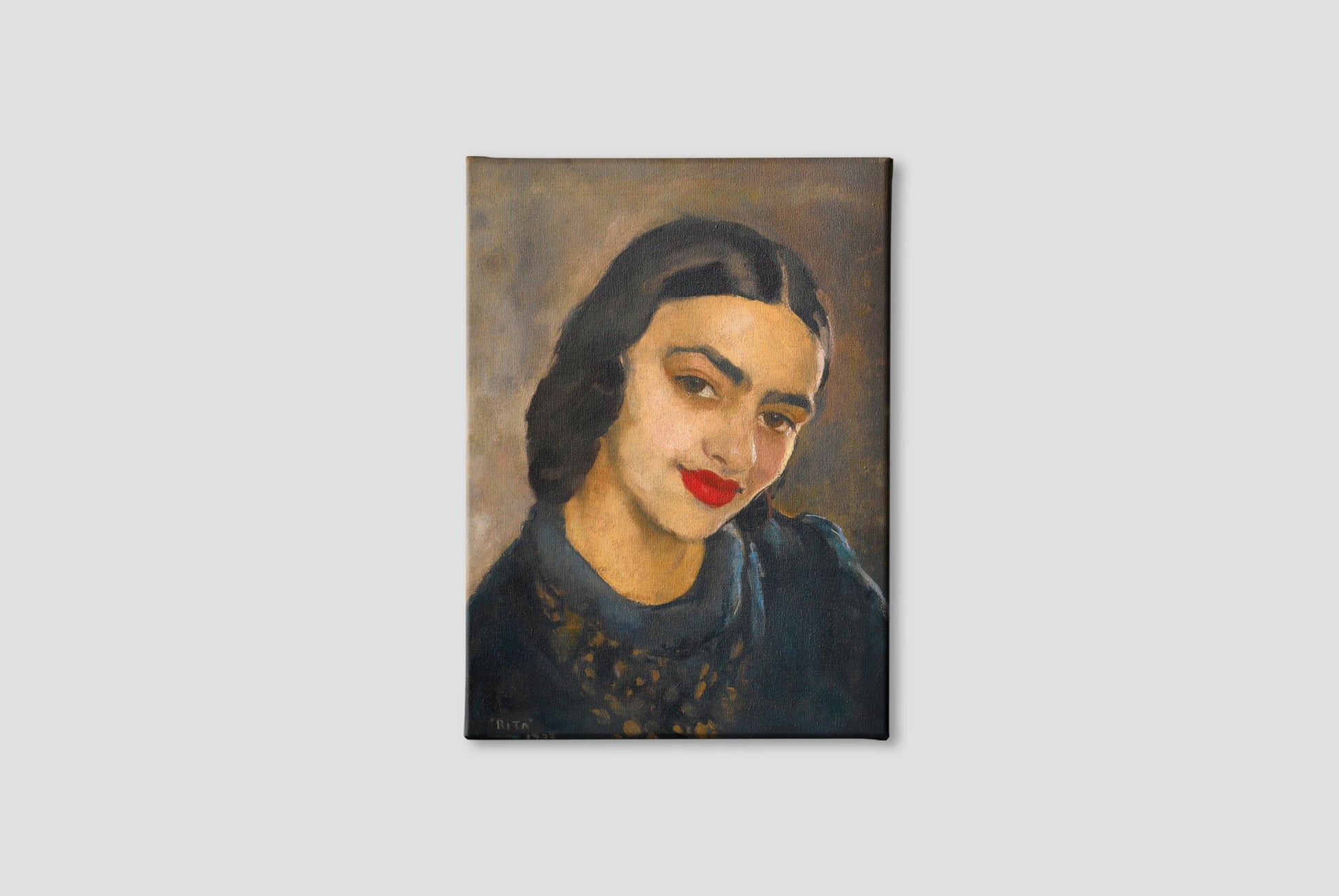 Behind The Canvas Self Portrait Painting - Meri Deewar 2 : 3 Vertical Premium Wall Art Canvas by MeriDeewar