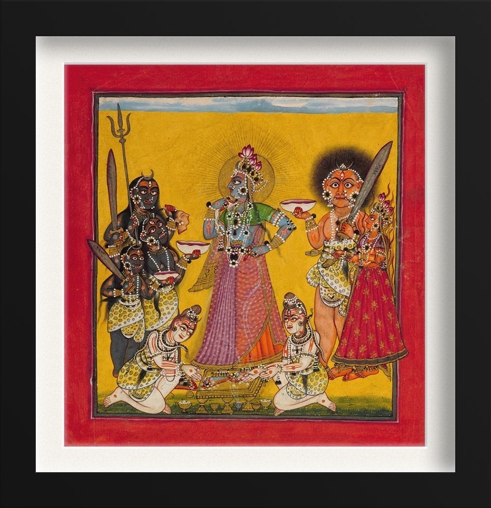 Bhadrakali Painting - Meri Deewar 1 : 1 Square Premium Wall Art Canvas by MeriDeewar
