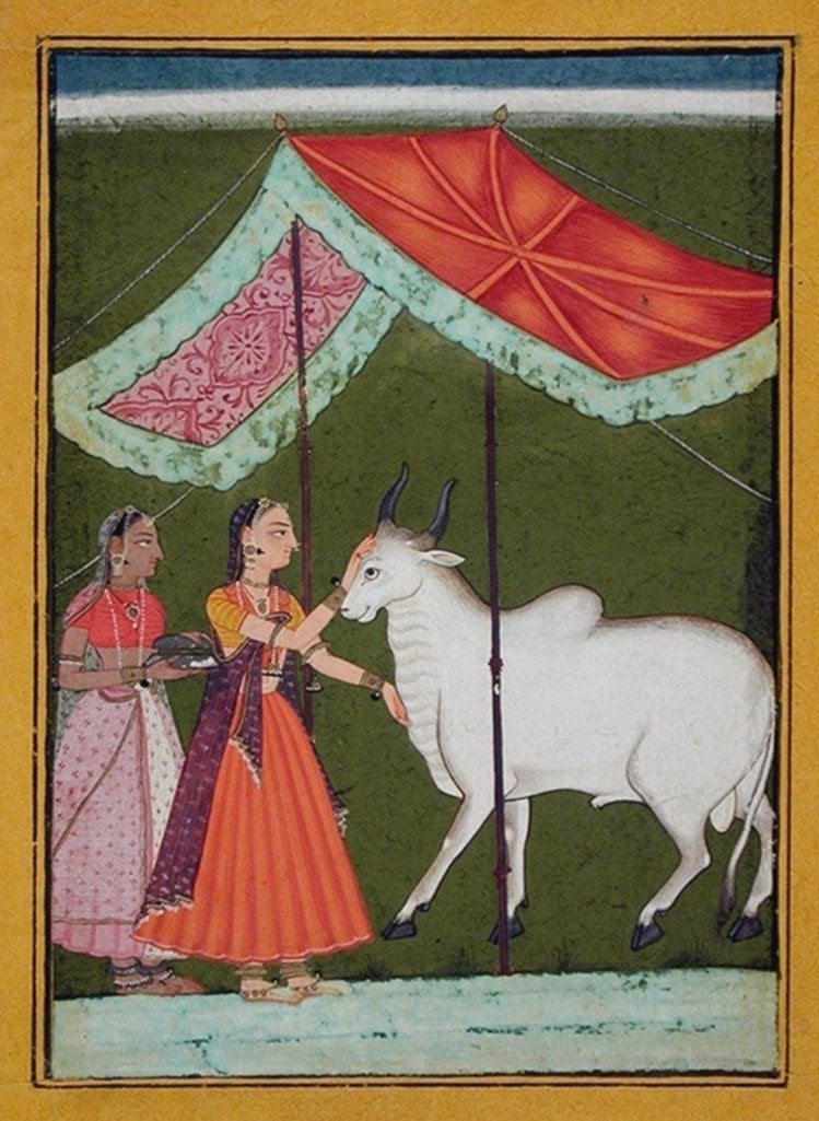 Bhairavi Ragini, First Wife of Bhairava Raga, Folio from a Ragamala (Garland of Melodies) Painting-Meri Deewar 3 : 4 Vertical Premium Wall Art Canvas by MeriDeewar