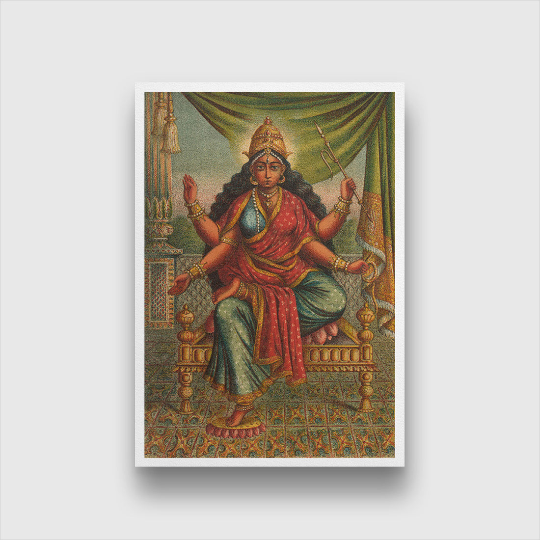 Bhuvneshwari and Bagala Painting 2 : 3 Vertical Premium Wall Art Canvas by MeriDeewar
