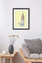 Big Ben Illustration Painting-Meri Deewar 3 : 4 Vertical Premium Wall Art Canvas by MeriDeewar