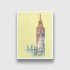 Big Ben Illustration Painting-Meri Deewar 3 : 4 Vertical Premium Wall Art Canvas by MeriDeewar