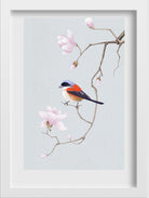 Bird and Blossom Painting-Meri Deewar 2 : 3 Vertical Premium Wall Art Canvas by MeriDeewar