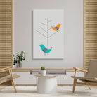 Birds For Kids Painting 2 : 3 Vertical Premium Wall Art Canvas by MeriDeewar