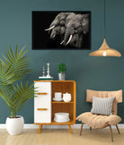 Black and white African elephant Painting - Meri Deewar 3 : 2 Horizontal Premium Wall Art Canvas by MeriDeewar
