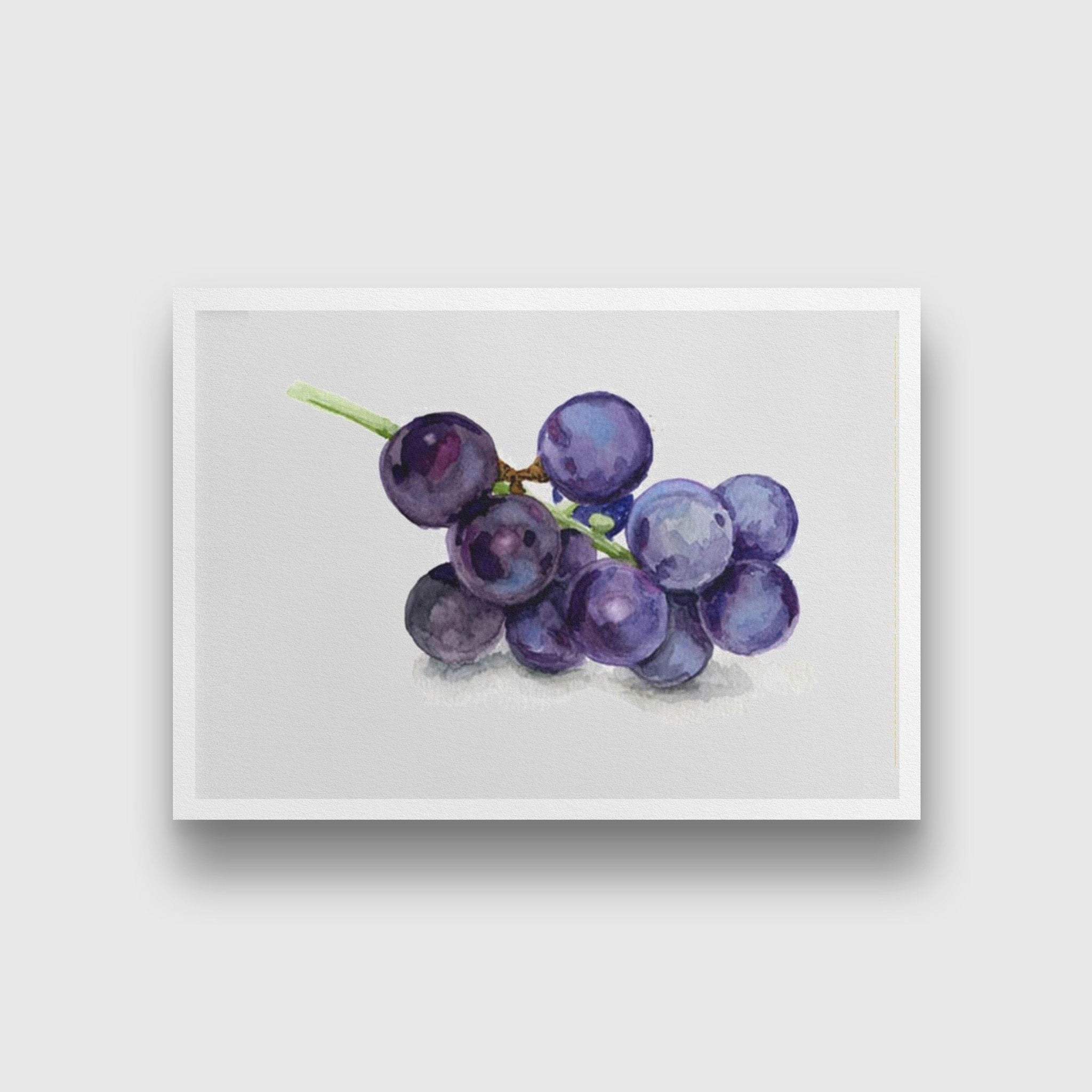 Black Grapes Painting-Meri Deewar 3 : 2 Horizontal Premium Wall Art Canvas by MeriDeewar