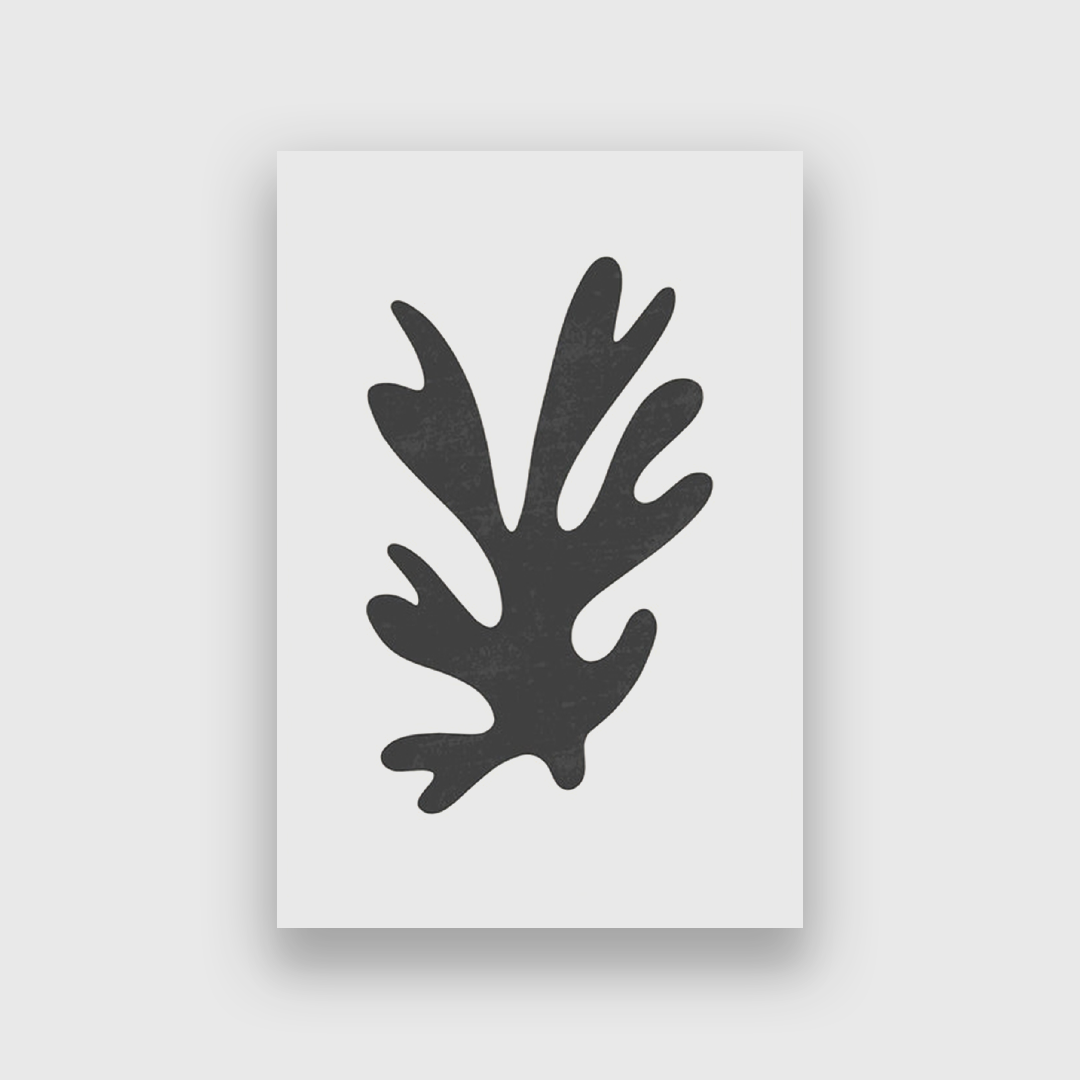 Black Leaf Painting 2 : 3 Vertical Premium Wall Art Canvas by MeriDeewar