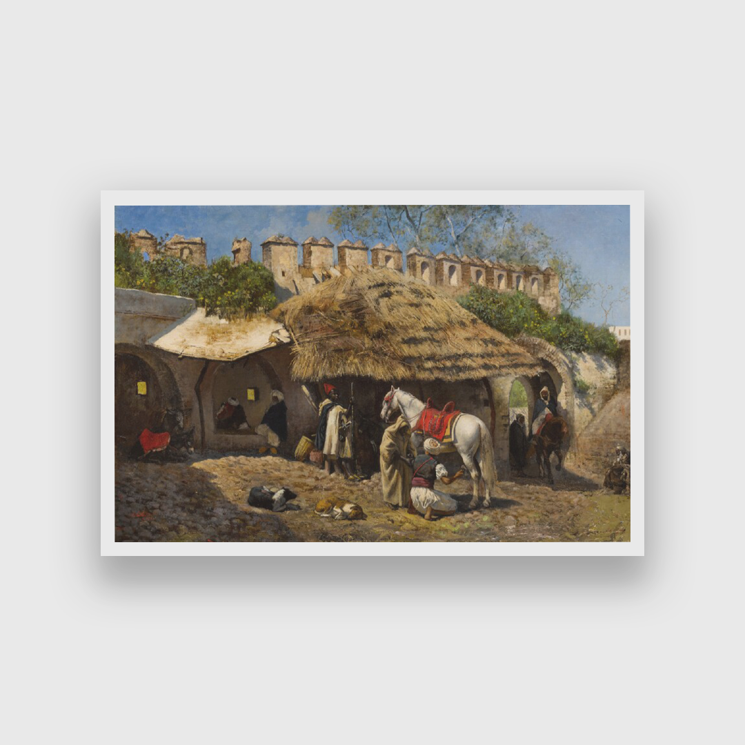 Blacksmith Shop at Tangiers Painting 3 : 2 Horizontal Premium Wall Art Canvas by MeriDeewar