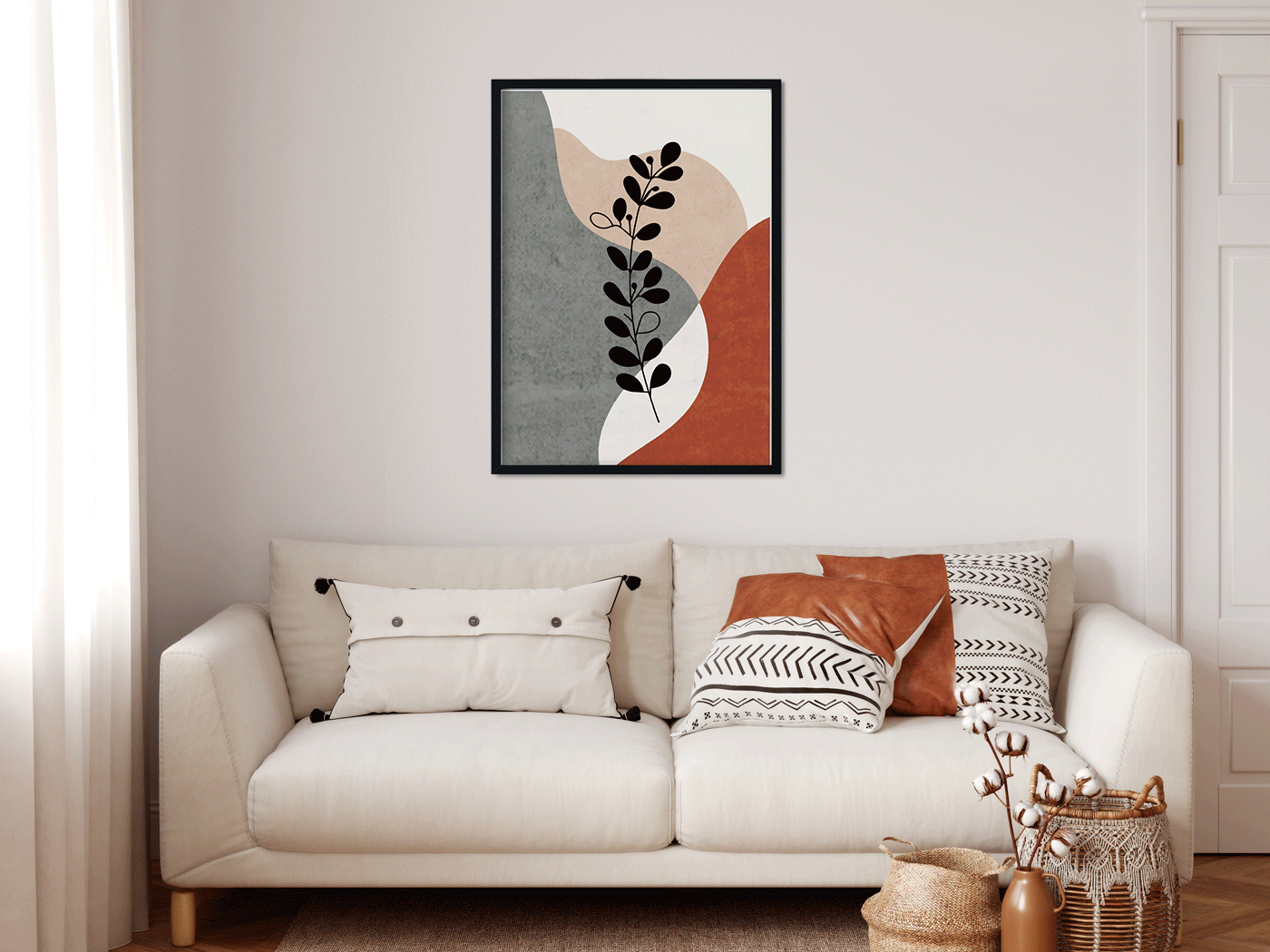 Bloom minimalist Painting 3 : 4.2 Vertical Premium Wall Art Canvas by MeriDeewar