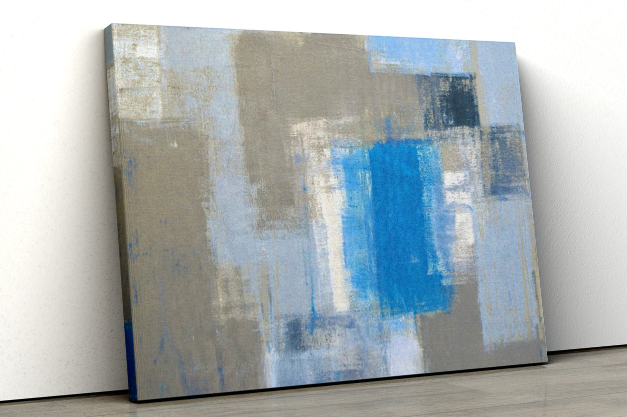 Blue & Grey Abstract Paintings 2 : 3 Vertical Premium Wall Art Canvas by MeriDeewar