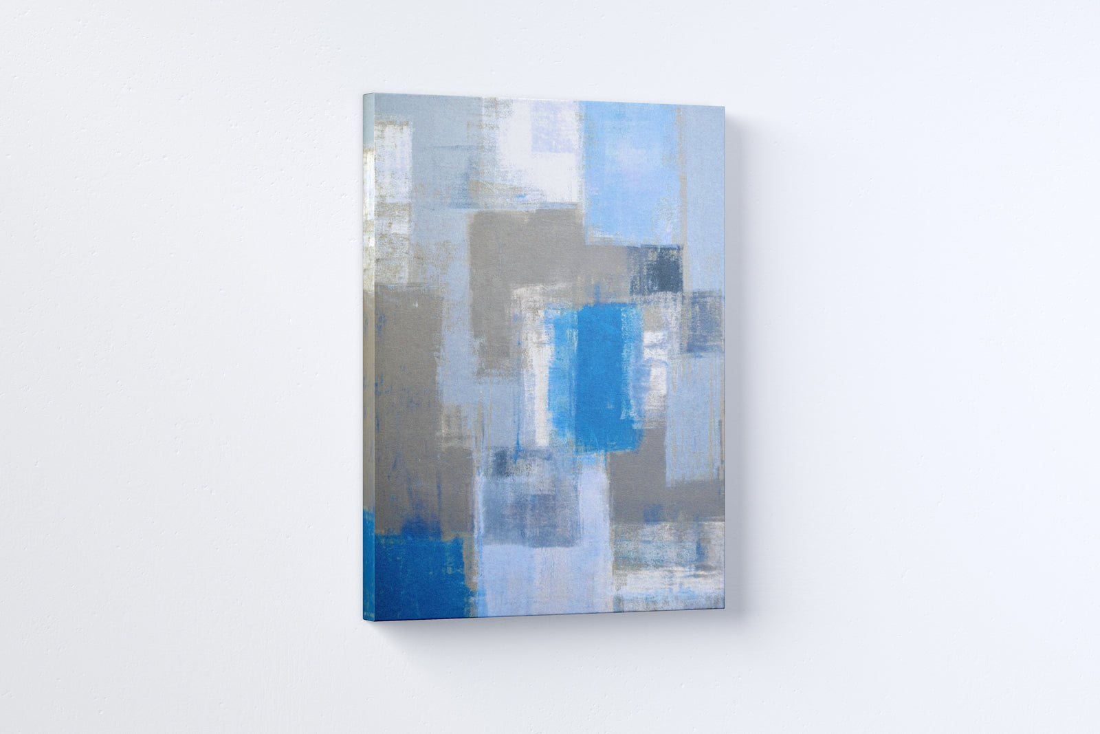 Blue & Grey Abstract Paintings 2 : 3 Vertical Premium Wall Art Canvas by MeriDeewar