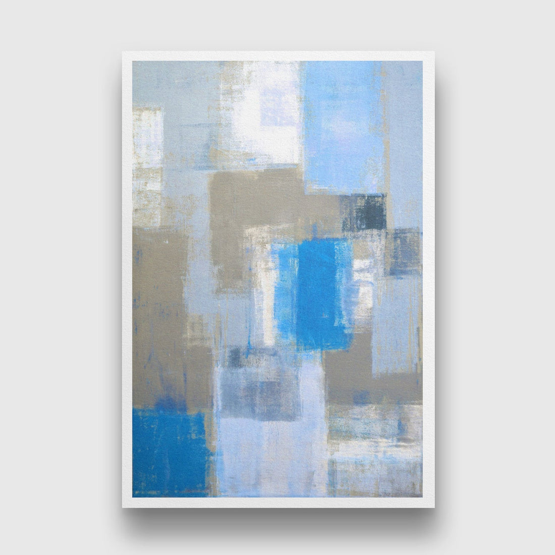 Blue & Grey Abstract Paintings 2 : 3 Vertical Premium Wall Art Canvas by MeriDeewar