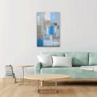 Blue & Grey Abstract Paintings 2 : 3 Vertical Premium Wall Art Canvas by MeriDeewar