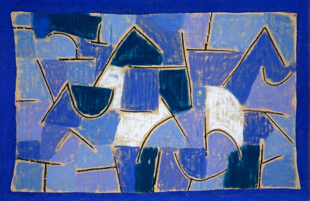 Blue night painting - Meri Deewar 3 : 2 Horizontal Premium Wall Art Canvas by MeriDeewar