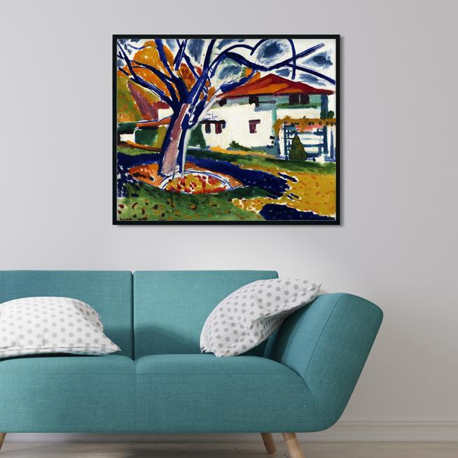 Blue Trees Henry Lyman Saÿen Painting - MeriDeewar 6 : 5 Horizontal Premium Wall Art Canvas by MeriDeewar