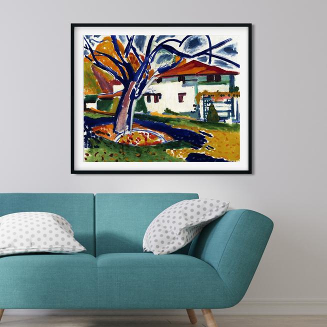 Blue Trees Henry Lyman Saÿen Painting - MeriDeewar 6 : 5 Horizontal Premium Wall Art Canvas by MeriDeewar