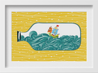 Boat and Sea Painting-Meri Deewar 3 : 2 Horizontal Premium Wall Art Canvas by MeriDeewar