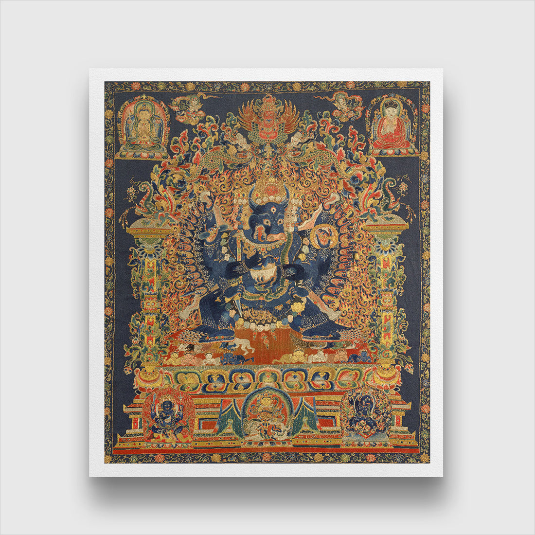 Bodhisattva Manjushri Painting 3 : 4 Vertical Premium Wall Art Canvas by MeriDeewar