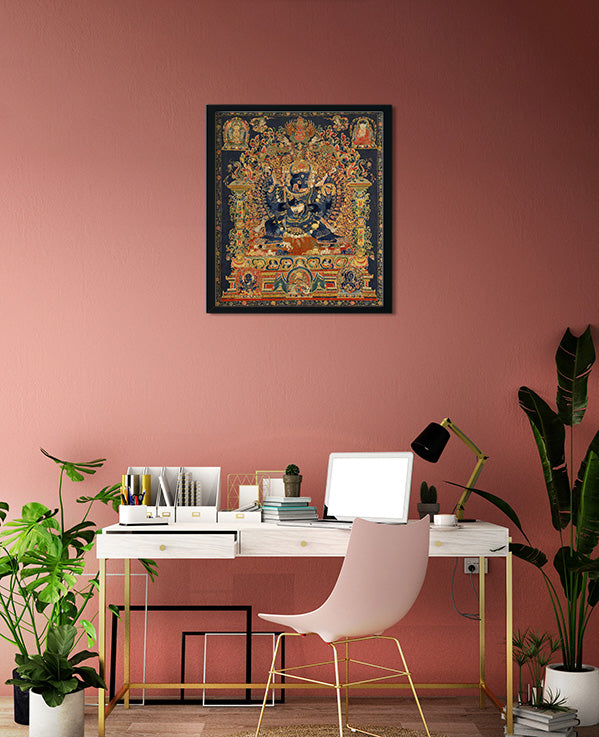 Bodhisattva Manjushri Painting 3 : 4 Vertical Premium Wall Art Canvas by MeriDeewar