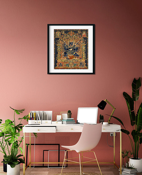 Bodhisattva Manjushri Painting 3 : 4 Vertical Premium Wall Art Canvas by MeriDeewar