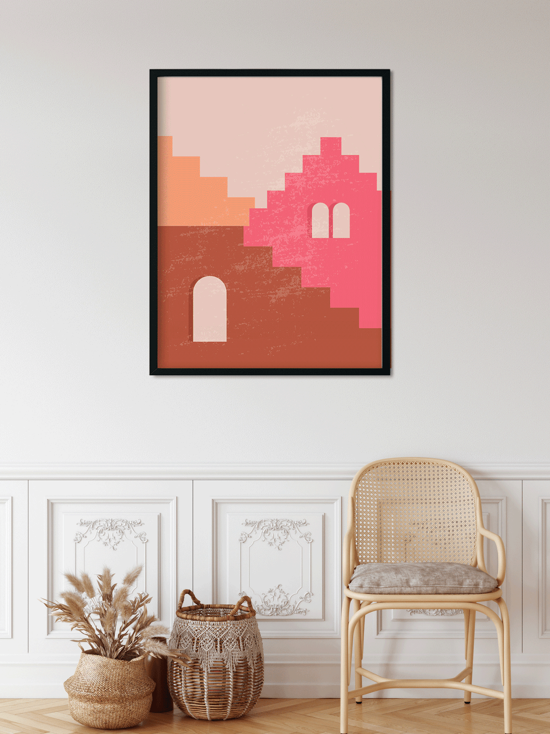 Bohemian modern minimalist abstract aesthetic illustrations Painting 4 :5 Vertical Premium Wall Art Canvas by MeriDeewar
