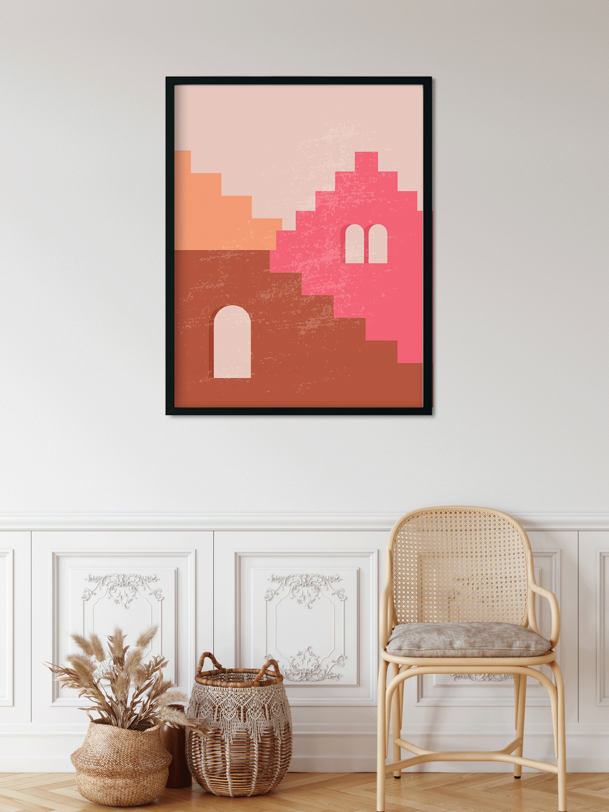 Bohemian modern minimalist abstract aesthetic illustrations Painting 4 :5 Vertical Premium Wall Art Canvas by MeriDeewar