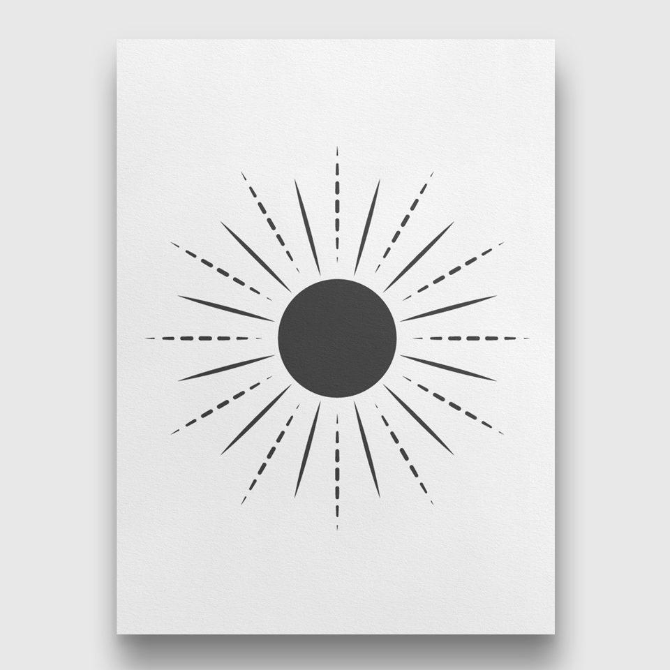 Bohemian Rays Painting 3 : 4 Vertical Premium Wall Art Canvas by MeriDeewar