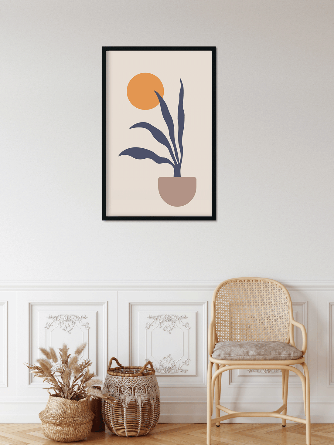 Boho art mid century Painting 2 : 3 Vertical Premium Wall Art Canvas by MeriDeewar