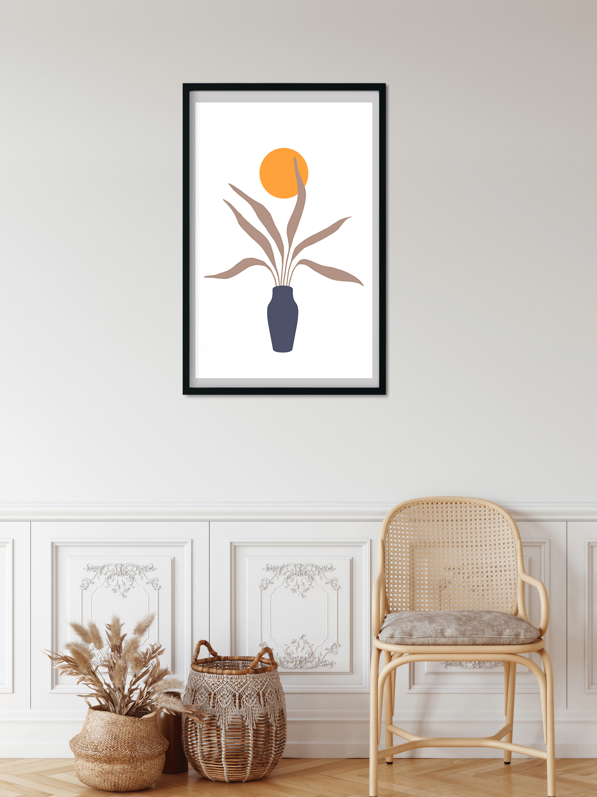 Boho art mid century Painting 2 : 3 Vertical Premium Wall Art Canvas by MeriDeewar