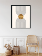 Boho art with rainbow golden shape Painting 5 : 6 Vertical Premium Wall Art Canvas by MeriDeewar