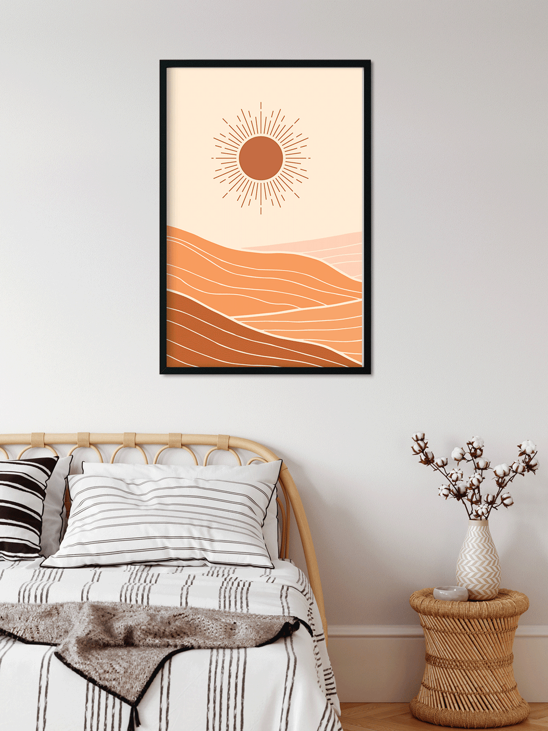 Boho century Mid wall art Painting 2 : 3 Vertical Premium Wall Art Canvas by MeriDeewar