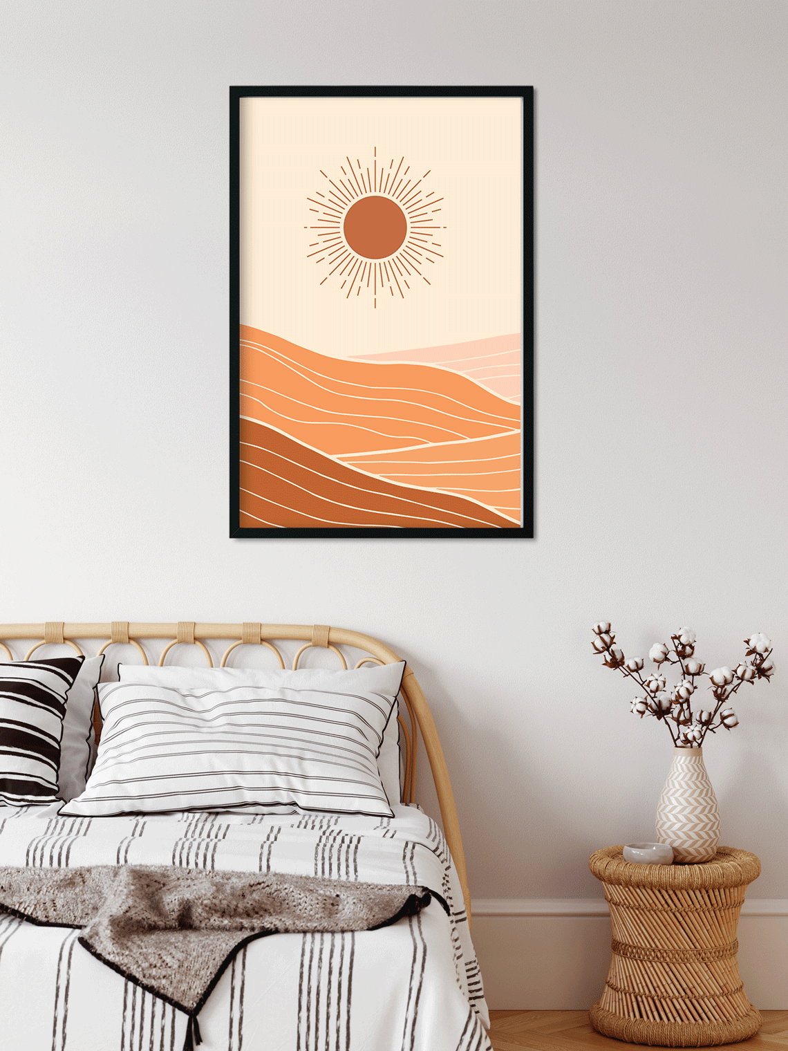 Boho century Mid wall art Painting 2 : 3 Vertical Premium Wall Art Canvas by MeriDeewar