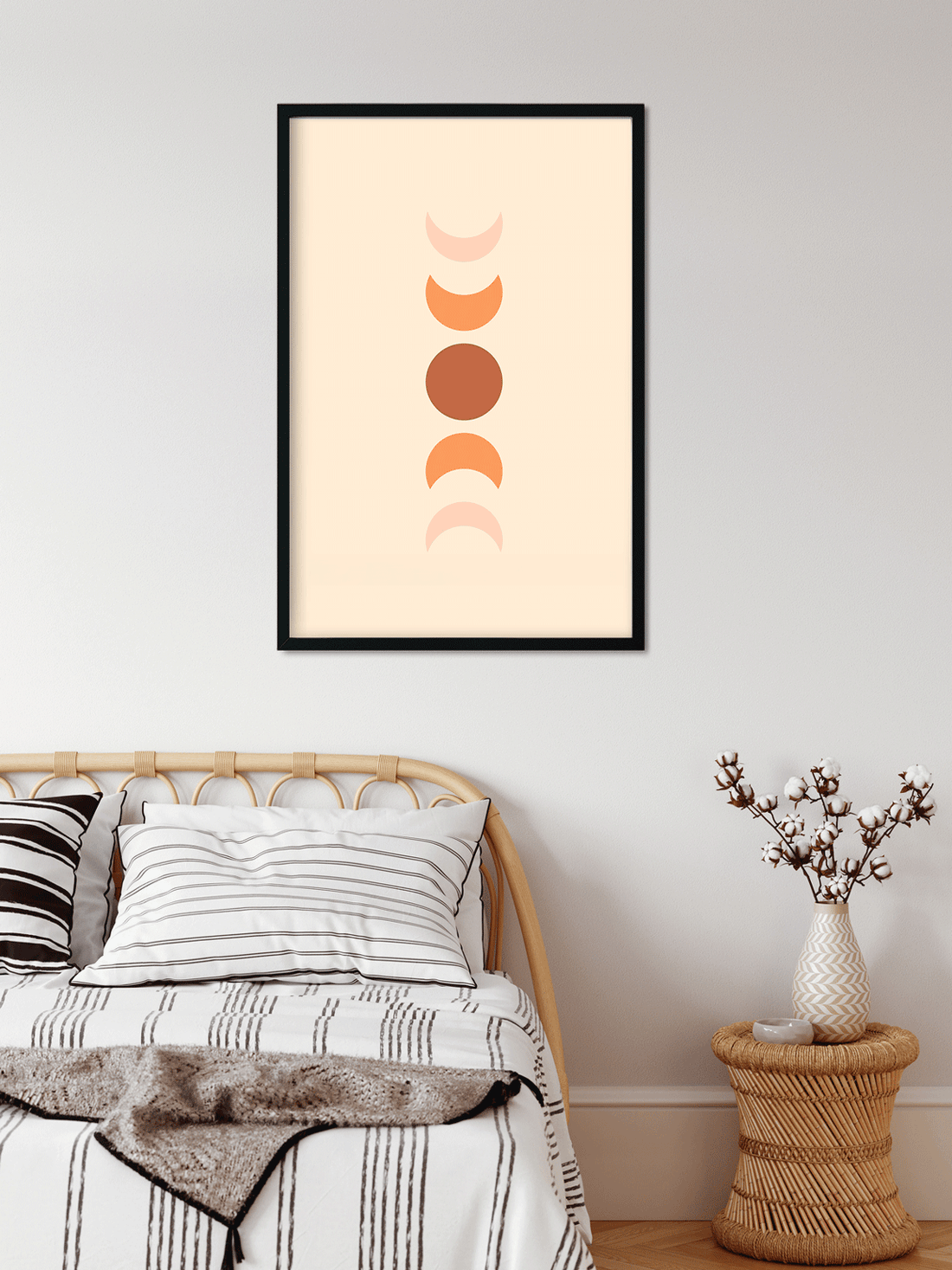 Boho Mid century wall art Painting 2 : 3 Vertical Premium Wall Art Canvas by MeriDeewar