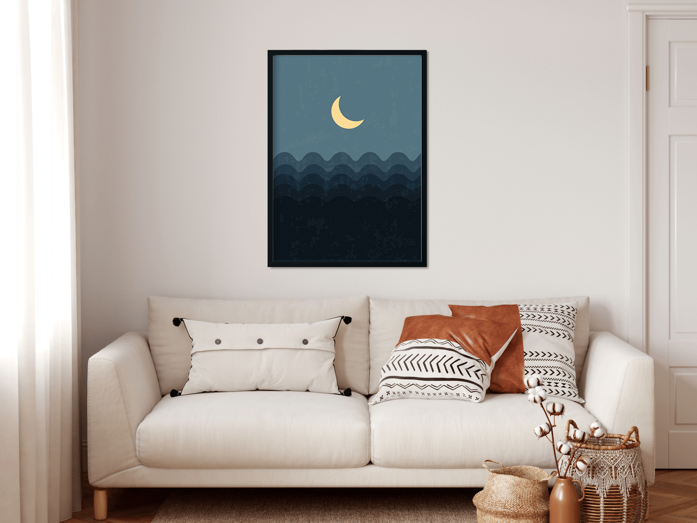 Boho moden landscape Painting 3 : 4 Vertical Premium Wall Art Canvas by MeriDeewar