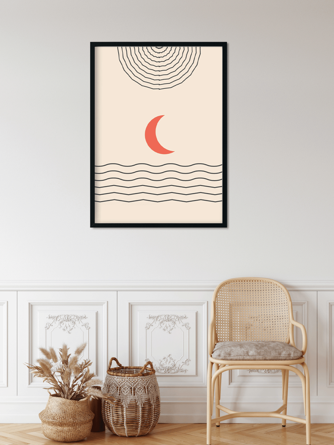 Boho modern abstract Painting 4 X 5.5 Vertical Premium Wall Art Canvas by MeriDeewar