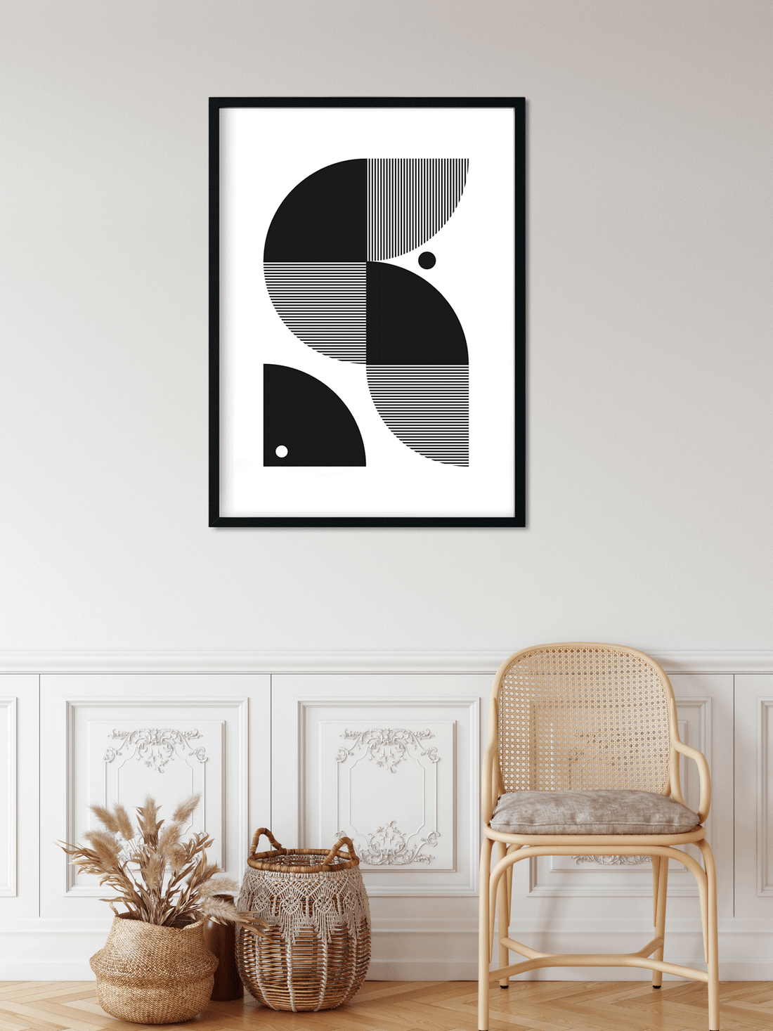 Boho modern abstract wall art Painting 4 X 5.5 Vertical Premium Wall Art Canvas by MeriDeewar