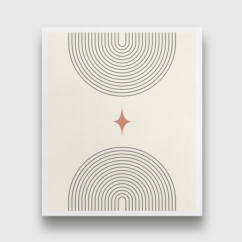 Boho Modern prints with rainbow star moon Painting 5 : 6 Vertical Premium Wall Art Canvas by MeriDeewar